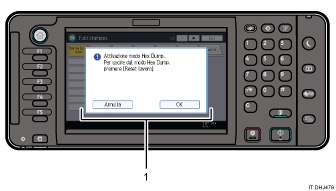 Illustrazione numerata schermata pannello di controllo