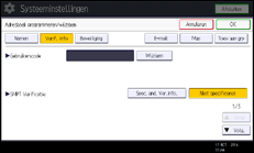 Schermafbeelding bedieningspaneel