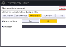 Schermafbeelding bedieningspaneel