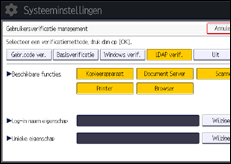 Schermafbeelding bedieningspaneel