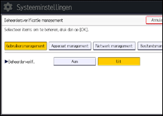 Schermafbeelding bedieningspaneel