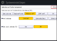 Schermafbeelding bedieningspaneel