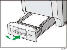 Ilustração do lado frontal da impressora