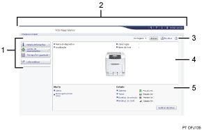 Ilustração com numeração do ecrã do Web browser