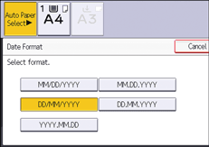 Operation panel screen illustration