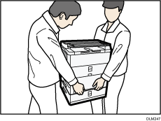 Illustration of lifting the machine