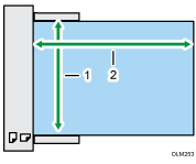 Illustration of maximum scan area of the ADF