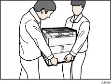 Illustration of lifting the machine