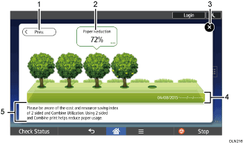 Operation panel screen illustration numbered callout illustration