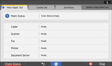 Operation panel screen illustration