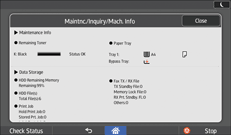 Operation panel screen illustration