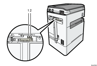 Illustration of connecting the telephone line numbered callout illustration