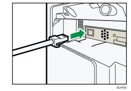 Illustration of connecting the Ethernet cable