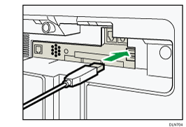 Illustration of connecting the USB interfece cable