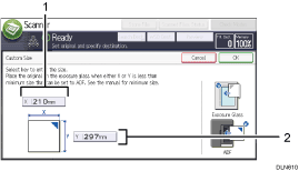 Operation panel screen illustration numbered callout illustration