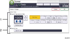 Operation panel screen illustration numbered callout illustration