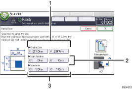 Operation panel screen illustration numbered callout illustration
