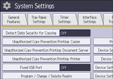 Operation panel screen illustration
