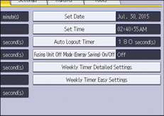 Operation panel screen illustration