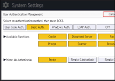 Operation panel screen illustration