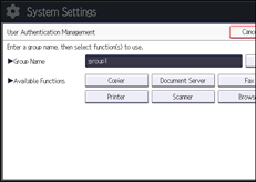 Operation panel screen illustration