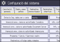 Il·lustració de pantalla del panell d'operacions