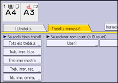 Il·lustració de pantalla del panell d'operacions