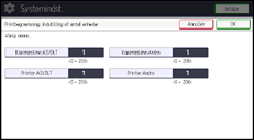Illustration af displayet på betjeningspanelet