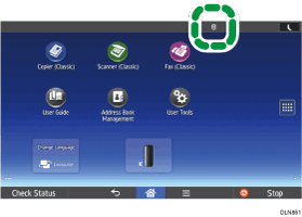 Illustration af displayet på betjeningspanelet