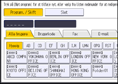 Illustration af displayet på betjeningspanelet