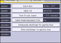 Illustration af displayet på betjeningspanelet