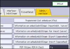 Illustration af displayet på betjeningspanelet