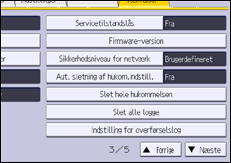 Illustration af displayet på betjeningspanelet