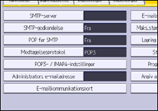 Illustration af displayet på betjeningspanelet