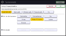 Illustration af displayet på betjeningspanelet