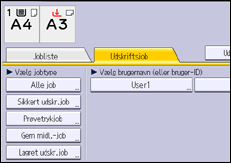Illustration af displayet på betjeningspanelet