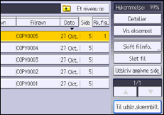 Illustration af displayet på betjeningspanelet