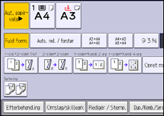Illustration af displayet på betjeningspanelet