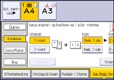Illustration af displayet på betjeningspanelet