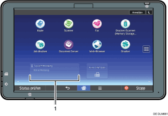 Nummerierte Abbildung des Bedienfelds