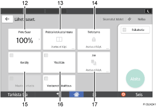 Käyttöpaneelin numeroitu näyttö
