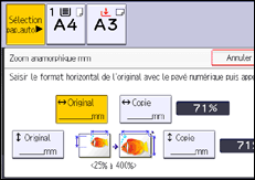 Illustration de l'écran du panneau de commande