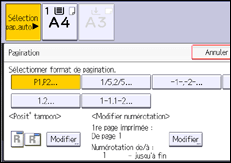 Illustration de l'écran du panneau de commande