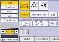 Illustration de l'écran du panneau de commande