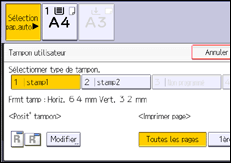 Illustration de l'écran du panneau de commande