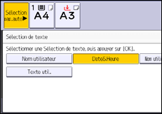 Illustration de l'écran du panneau de commande