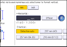 Illustration de l'écran du panneau de commande