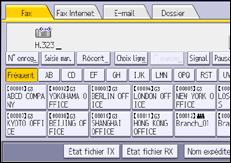 Illustration de l'écran du panneau de commande