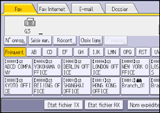 Illustration de l'écran du panneau de commande