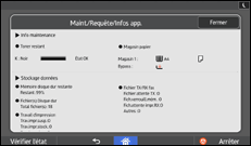 Illustration de l'écran du panneau de commande